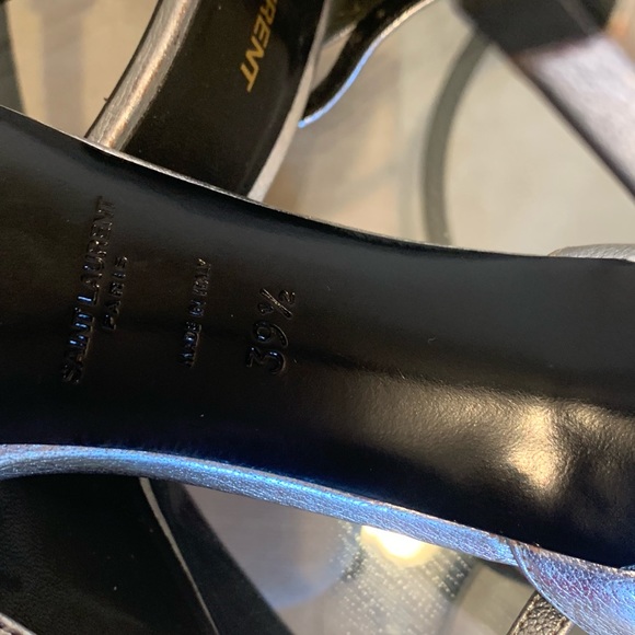 Saint Laurent Classic Strap Heels Silver - Picture 5 of 6